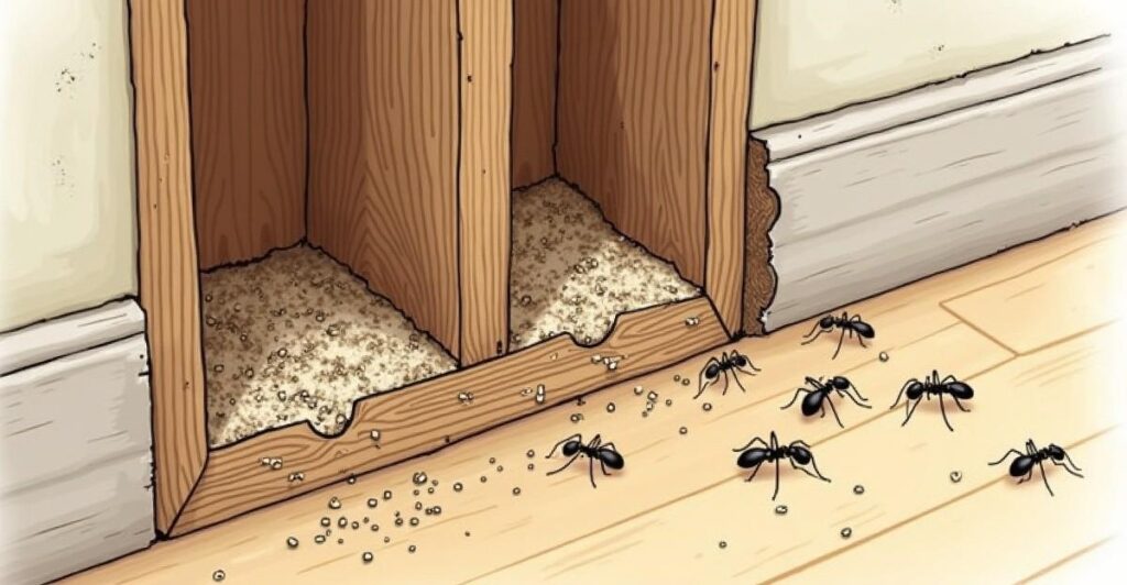 signs of structural damage from ants